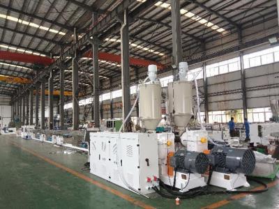 China 20-32mm PP double pipe line with 3 layers & 3 colors by single screw extruders SJ90-30 & SJ55-33 & SJ45-30 for sale