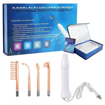 China Skin Tightening Plug 4 Tips High Frequency Facial Massage Wand For Skin And Hair for sale