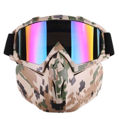 China Anti Fog UV Waterproof Motocross Goggles With Detachable Face Cover Cross Country Goggles for sale