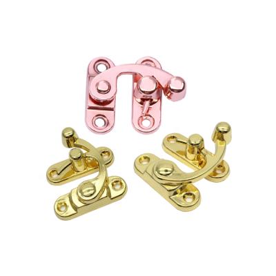 China 12pcs 34x28mm Eco-friendly Antique Iron Padlock Latch Hook Bronze Lock For Mini Jewelry Wooden Box With Screws Furniture Hardware for sale