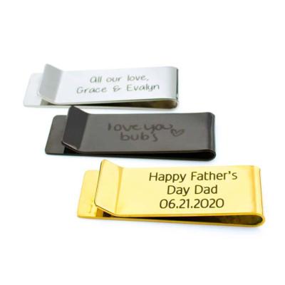 China Personalized Durable Money Clips For Men Stainless Steel Wallet Card Holder Cash Free Minimalist Customized Clip Engraved for sale