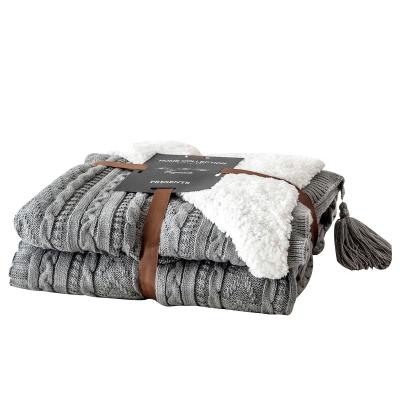 China Soft Anti-Pull Yoga Single T-Blanket Shawl Snag Blanket Lounge Nap Bed End Blanket For Winter Fleece-Grey for sale