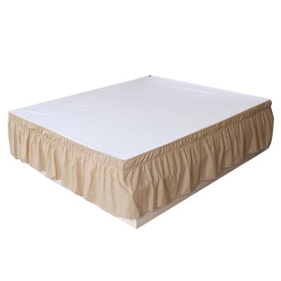 China 100 Polyester Home Hotel Bed Skirt Five Star King Plain Fabric Queen Decorative Fitted Bed Skirt Set for sale