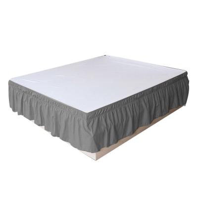 China Home Decorative Fitted Bed Skirt Home 100 Polyester Bed Skirt Hotel Fitted Plain Fabric King Queen for sale