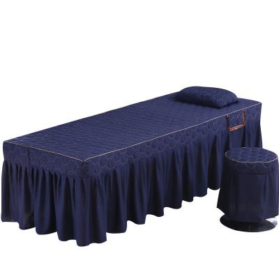 China koera 1800T Style Disposable Bed Sheet Massage Skirt Massage Bedding Set Deep Blue for sale