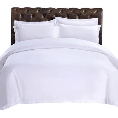 China White Plain 100% Cotton 60s Solid Color Luxury Hotel Bedding Linen Sets Disposable for sale