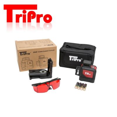 China Tripro 3D 2x360 Outdoor & Indoor Red Beam Self Leveling Line Laser Level Receiver Laser Midrange for sale