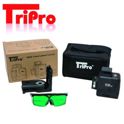 China Tripro 3D 2x360 Outdoor And Indoor Green Beam Self Leveling Laser Level Receiver Medium for sale