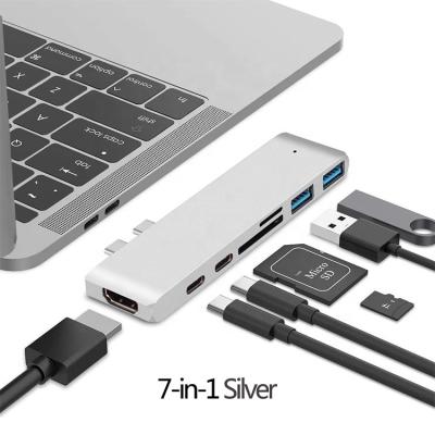 China PD + Data Transfer) FIT 7 in 1 type - 7-Port TYPE C HUB USB-C Laptop Docking Station USB Dock Hub for Macbook for sale