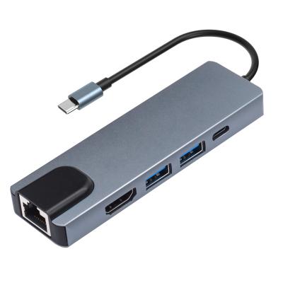 China Muilt Function Factory Wholesale Aluminum Adapter Adapt 3.0 Type C Usb30 5-In-1 Usb C Hub For Ipad Pro for sale