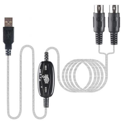 China COMPUTER Keyboard Computer USB MIDI Cable Converter Music Studio Midi Converter Black Silver USB Cable to MIDI for sale