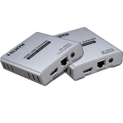 China 4K@60Hz RJ45 HD MI video add-on support 60Hz over cat5e/6 cable 60m HD MI2.0 add-on IR/TX cascade connection for sale