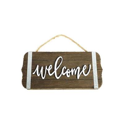 China China Retro Welcome to Listing, Creative Door Plaque in Wooden Signboard, Hotel Restaurant Wall and Wall Pendant for sale