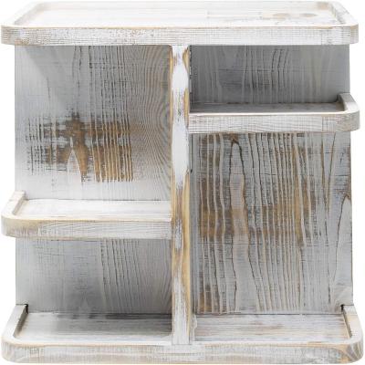 China (Size) adjustable cosmetic storage box, multifunctional wooden storage carousel, used for cosmetics and toiletries for sale