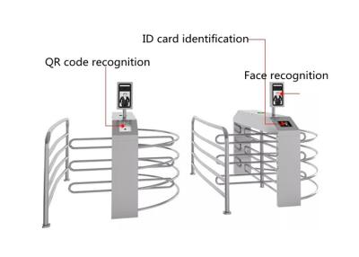 China U Shape Waist Height Turnstile Face Recognition Temperature Control DC24V for sale