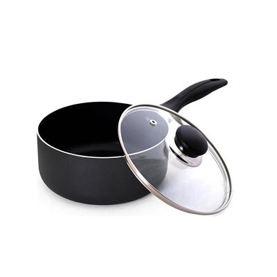 China Viable Black Aluminum Nonstick Coating Sauce Pot Milk Saucepan for sale