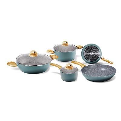 China Cookware Viable Forged Aluminum Marble Cladding Set for sale