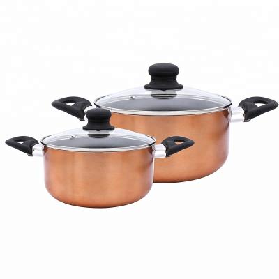 China Durable Pressed Non-stick Aluminum Alloy Marble Coating Cookware Set, Colorful Cooking Pots for sale