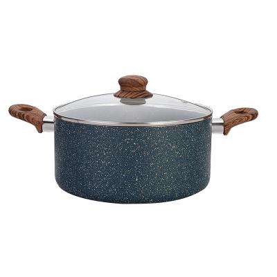 China Sustainable Hot Sale Non-stick Granite Aluminum Cookware Casserole Set for sale