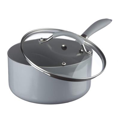 China Sustainable Aluminum Heating Boiling Milk Pot With Stainless Steel Handle for sale