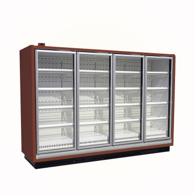 China Single-Temperature Supermarket Cooler 4 Glass Door Upright Supermarket Display Cooler E7 ATLANTA for sale