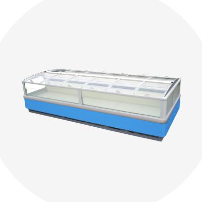 China High Temperature Used Food Display Cases Double Island Freezer Cabinet For Supermarket for sale