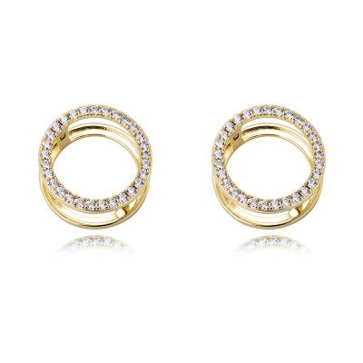 China NEW Environmentally Friendly Fashion Earrings Double Layer Geometric Hollow Circle Earrings Thin Line Regular Earrings for sale