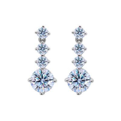 China Vintage Moissanite Earring Diamond Earrings For Female Classic Silver Women's Earring S925 Sterling Square Esrings for sale