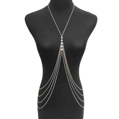 China Sexy Hyperbole Fashion Bikini Waist Cincher Belly Body Chain Jewelry Body Chain Necklaces For Women for sale