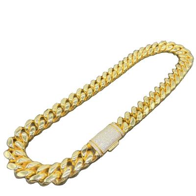 China High quality pass diamond tester 8mm 10mm 12mm 14mm moissanite vvs1 diamond stainless steel wholesale moissanite cuban chain luxury necklace for sale