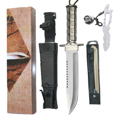 China Non-variable outdoor straight large wild jungle knife multi-function tool with compass hook for sale