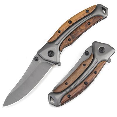 China Outdoor Hunting Folding Knife Non-variable Multifunctional Mahogany Pocket for sale