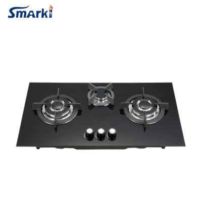 China Household 3 ring burner temper glass gas cooktop gas hob 3 burner SG37502C for sale