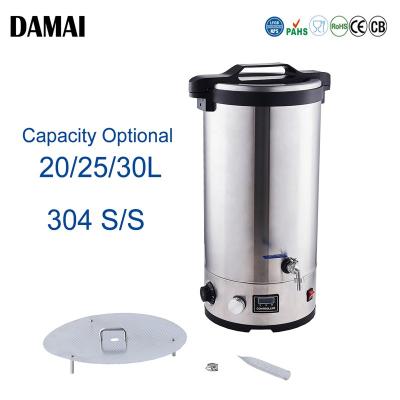 China Hotels Stainless Steel Beer Mash Tun Electric Home Brewing Equipment Double-wall Craft Beer Heater for sale