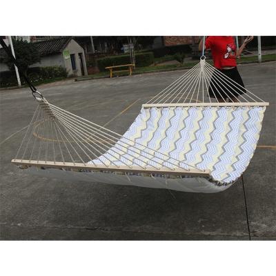 China Furniture Wholesale Outdoor Indoor Portable Canvas Swing 2 Person Double Camping Quilted Hammock for sale