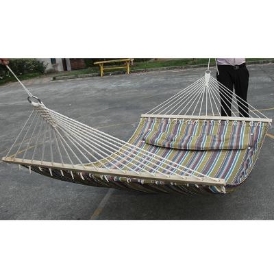 China Wholesale Outdoor Furniture Folding Double Wave Two Person Outdoor Portable Camping Quilted Hammock for sale