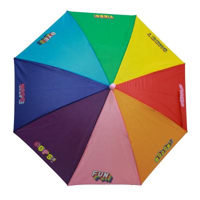 China Hanging 16 Inches Rainbow Design Colorful Cute Kids Safe Opening Umbrella For Advertising for sale