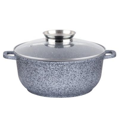 China Best Sustainable Die Cast Aluminum Kitchenware Soup Pot Set With Granite Coating for sale