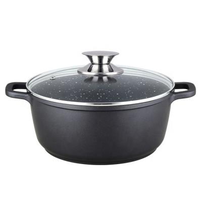 China Viable Die Cast Aluminum Design Cooking Pot / Casserole / Soup Pot With Nonstick Marble Coating for sale