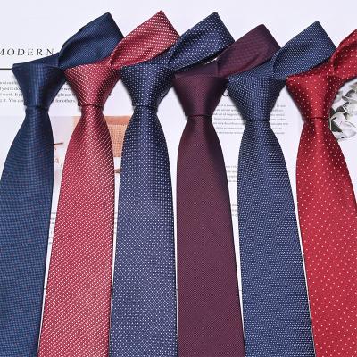 China 100% Silk Jacquard Woven 100% Paisley Mens Tie Classic Blue Tie Dots 7.5cm Neck Tie Corbatas for sale