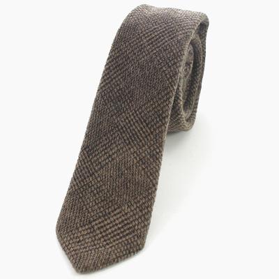 China 100% Thin Blinders 6cm Vintage Herringbone Tie Solid Color Wool Tweed Wadding Men's Tie Retro for sale