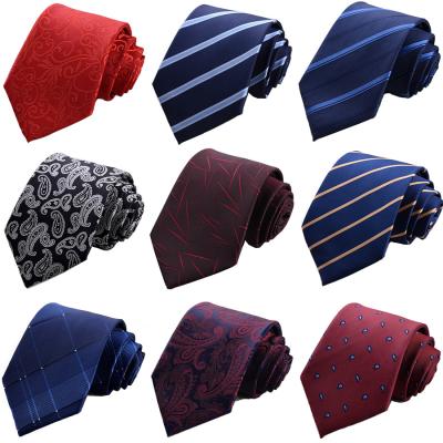 China Cotton Knitted Tie Striped Ties For Mens Boys Business Fashionable Woven Silk Formal Necktie 8cm for sale