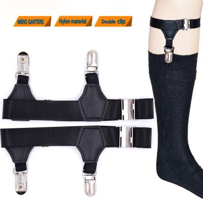 China Fromal Adjustable Men Buckle Simple Duck-mouth Garter Suspenders Braces Clip Belt Support Non-slip Clips 2Pcs/Set for sale