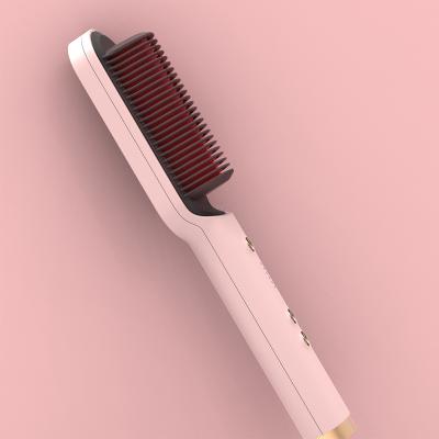 China Hair Straightening and Rolling Hot Vkk 2 in 1 Straight Hair Straightener Curler Comb Electric Hair Brush Straightener for sale