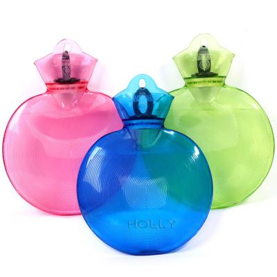 China Round Shape Hot Transparent Thermoplastic Bag Hot Water Bag Water Bottle PVC Hot Water Bottle for sale