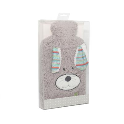 China hot water bag cute plush animal cover and classic rubber luxury hot water bottle 2 liter classic hot water bottle for sale