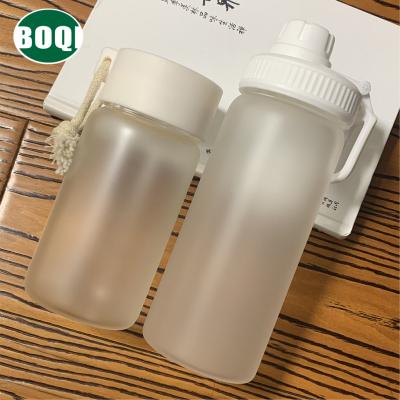 China Sustainable DIY Heat Transfer Frosted Female Clamp and Hand Silicone Hand Rope Male Coated Glass Portable Mug for sale