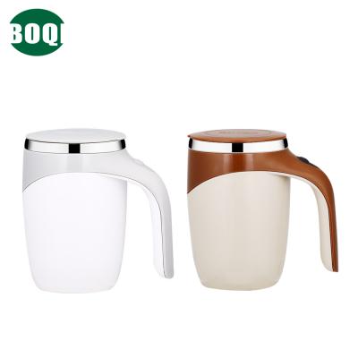 China BOQI Viable Ready To Ship Stainless Steel Automatic Magnetic Cup Coffee Mug Lazy Portable Printable Stirring Mug for sale