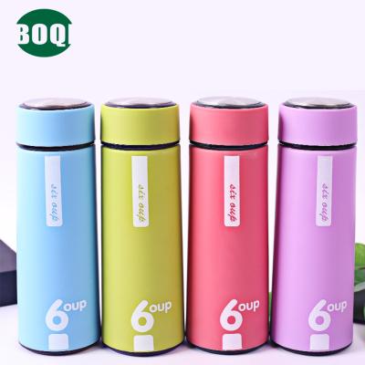 China BOQI Sustainable Stain Stores Creative Outdoor Insulation Portable Gift Business Water Bottle Lovers Cup Thermos Glass Mug for sale