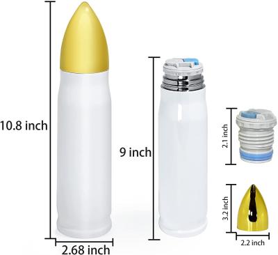 China Fashionable BOQI stainless steel non inverted sublimation blanks double wall vacuum insulated 500ml 1000ml bullet tumbler for sale